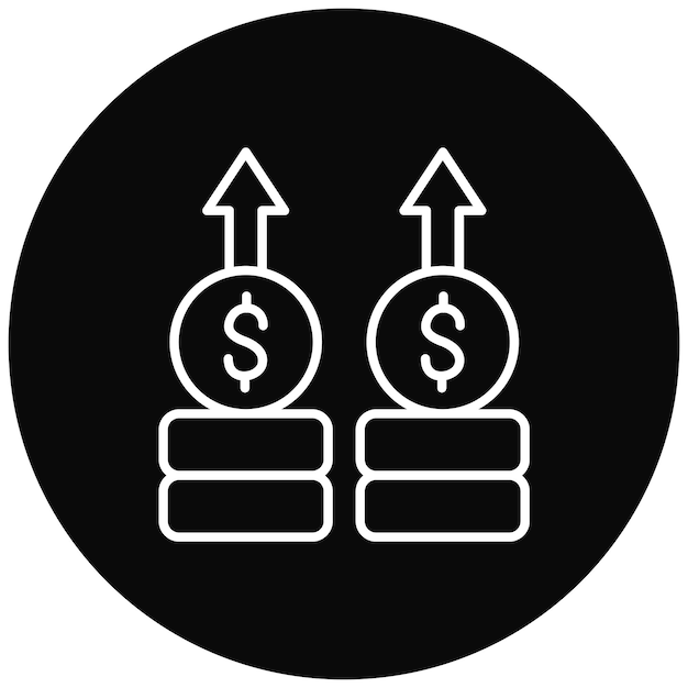 Imagen vectorial del icono de aumento de ingresos Se puede utilizar para la contabilidad
