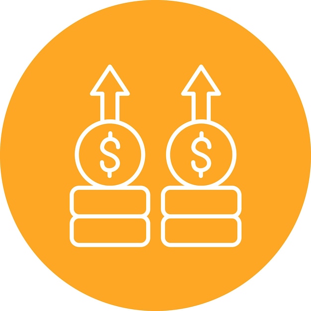 Imagen vectorial del icono de aumento de ingresos Se puede utilizar para la contabilidad