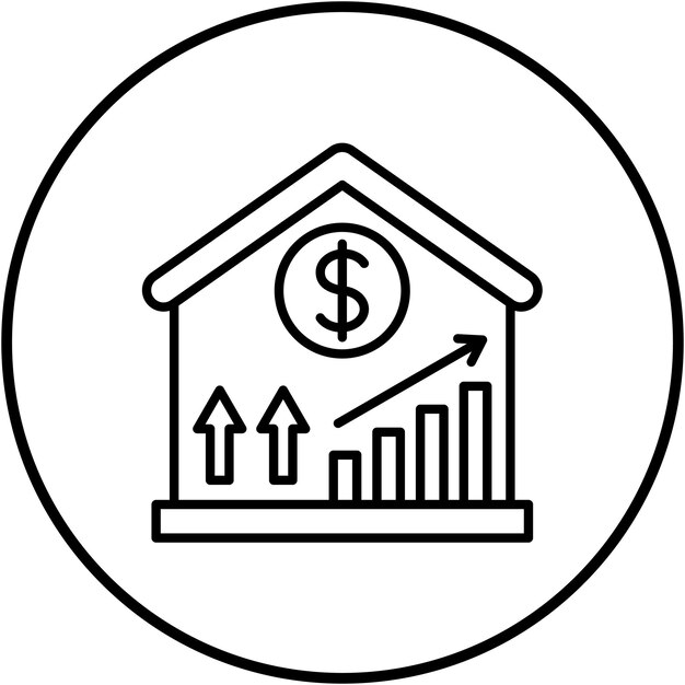 Imagen vectorial del icono de aumento de precios Se puede utilizar para la banca y las finanzas
