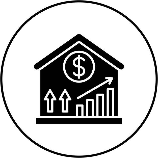 Imagen vectorial del icono de aumento de precios Se puede utilizar para la banca y las finanzas