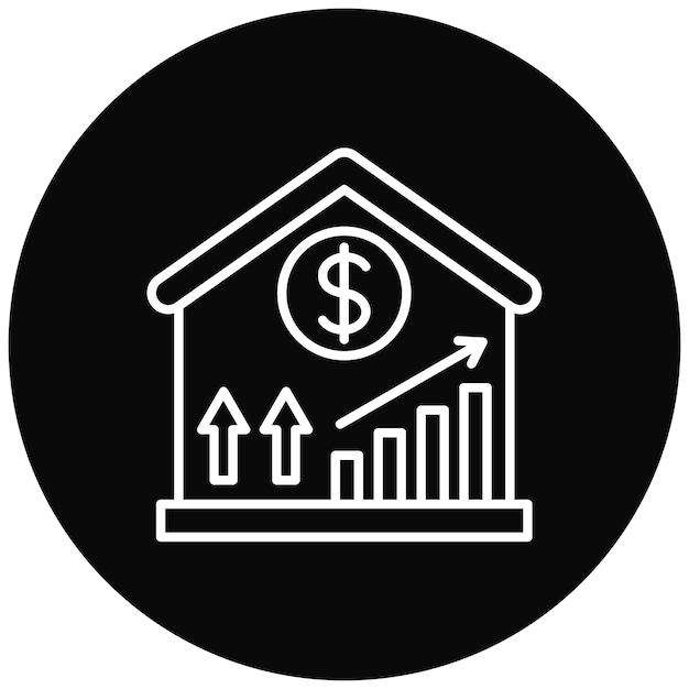 Imagen vectorial del icono de aumento de precios Se puede utilizar para la banca y las finanzas