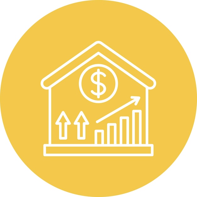 Imagen vectorial del icono de aumento de precios Se puede utilizar para la banca y las finanzas