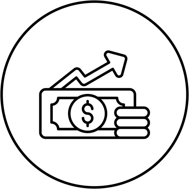 Imagen vectorial del icono de aumento de salario Se puede utilizar para Recursos Humanos