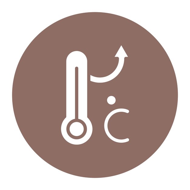 Imagen vectorial del icono de aumento de temperatura Se puede utilizar para el calentamiento global