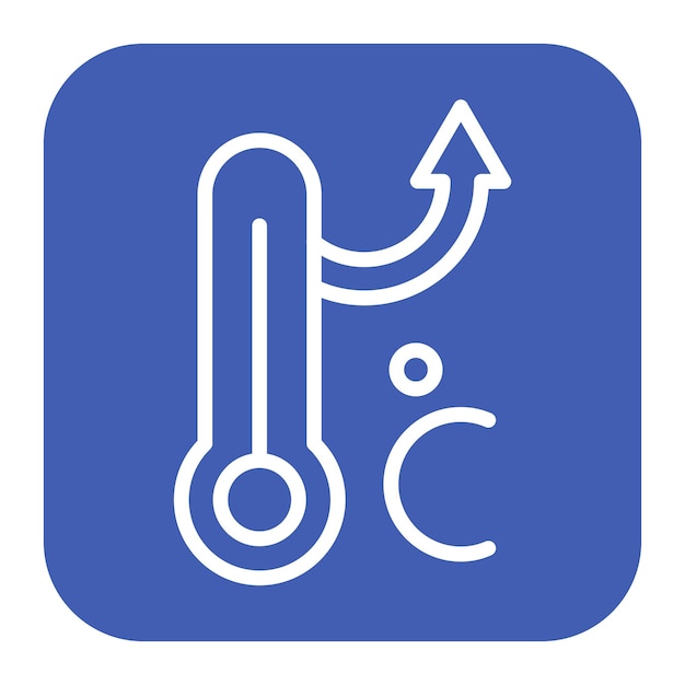Imagen vectorial del icono de aumento de temperatura Se puede utilizar para el calentamiento global