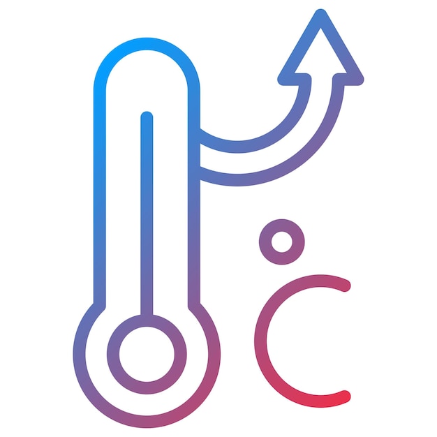 Imagen vectorial del icono de aumento de temperatura Se puede utilizar para el calentamiento global