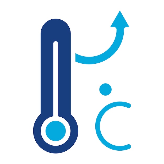 Imagen vectorial del icono de aumento de temperatura Se puede utilizar para el calentamiento global