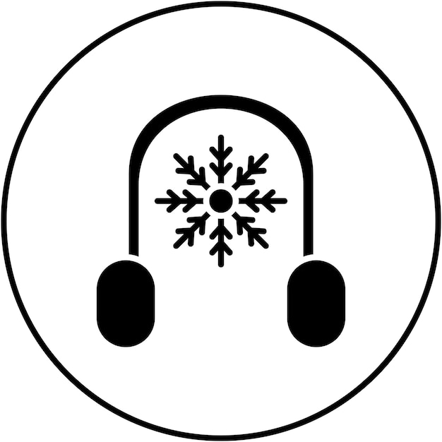 La imagen vectorial del icono de los auriculares se puede usar para el invierno