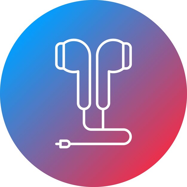 Imagen vectorial del icono de los auriculares Se puede utilizar para computadoras y hardware