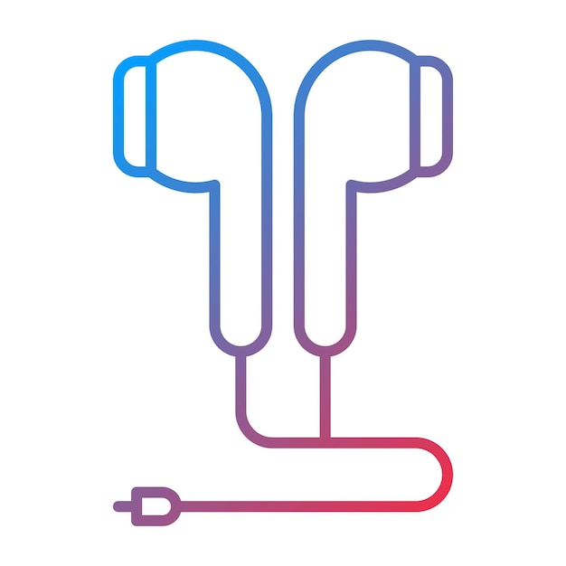 Imagen vectorial del icono de los auriculares Se puede utilizar para computadoras y hardware