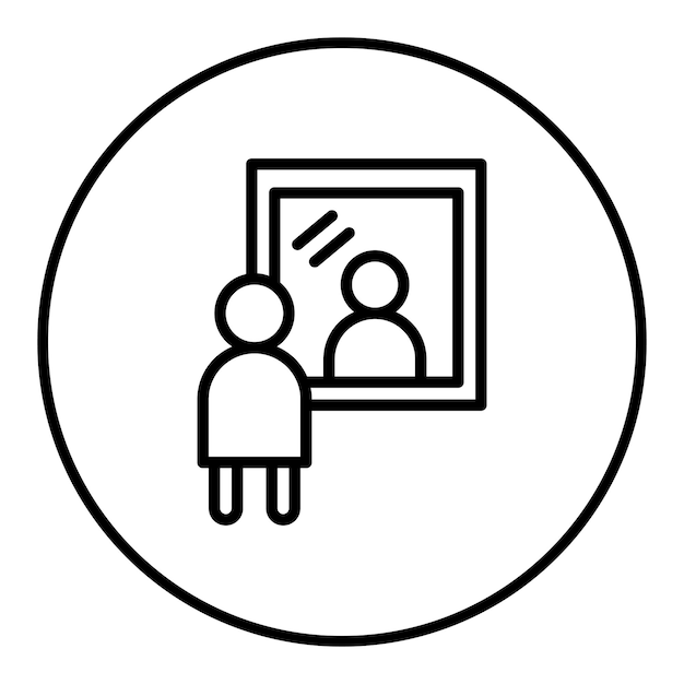 Imagen vectorial de icono de autoconciencia Se puede usar para rasgos de personalidad