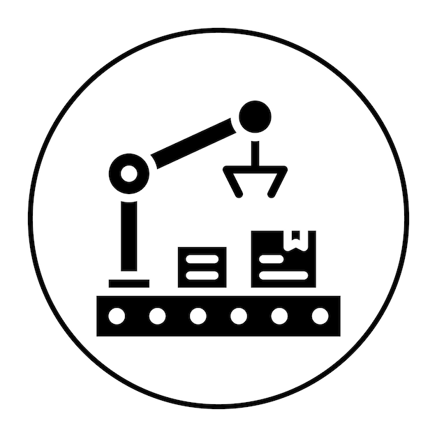 Imagen vectorial de icono de automatización de la industria Se puede usar para Cyberpunk
