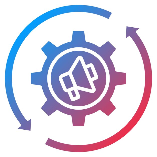Imagen vectorial de icono de automatización de marketing Se puede utilizar para la tecnología de marketing