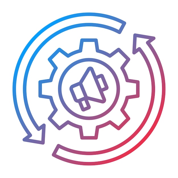 Imagen vectorial de icono de automatización de marketing Se puede utilizar para la tecnología de marketing