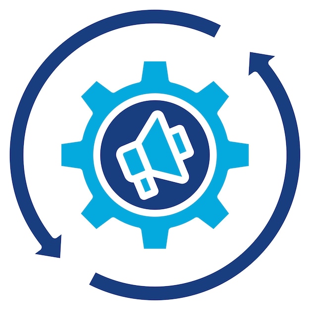 Imagen vectorial de icono de automatización de marketing Se puede utilizar para la tecnología de marketing