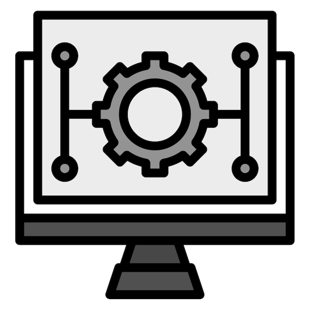 Imagen vectorial de icono de automatización programable Se puede usar para Cyberpunk
