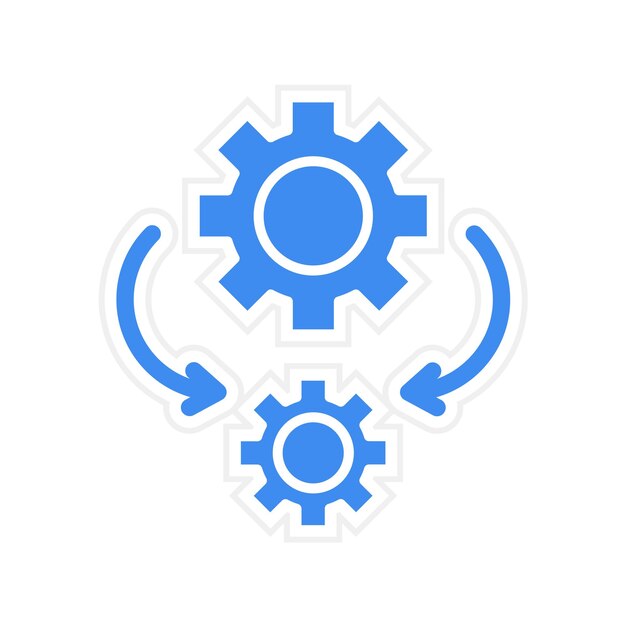 Imagen vectorial de icono de automatización Se puede utilizar para sin código