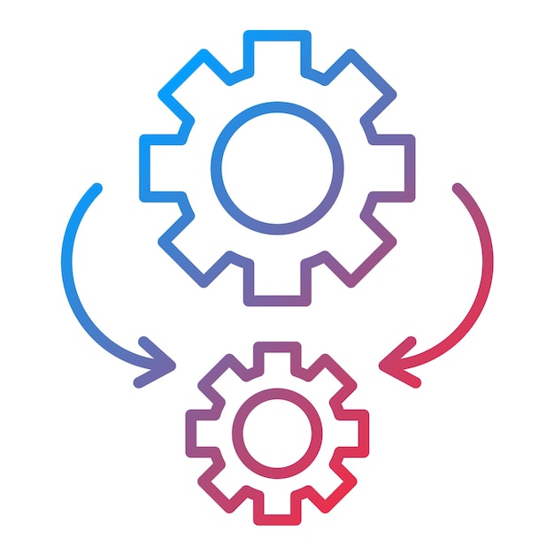 Imagen vectorial de icono de automatización Se puede utilizar para sin código