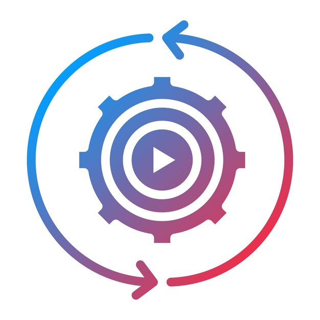 Imagen vectorial de icono de automatización Se puede utilizar para la producción en masa