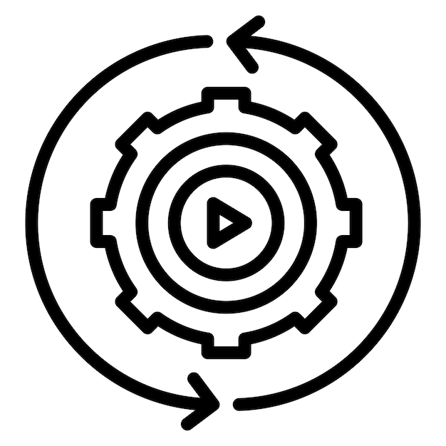 Imagen vectorial de icono de automatización Se puede utilizar para la producción en masa