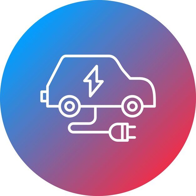 Imagen vectorial de icono de automóvil eléctrico Puede utilizarse para la energía nuclear