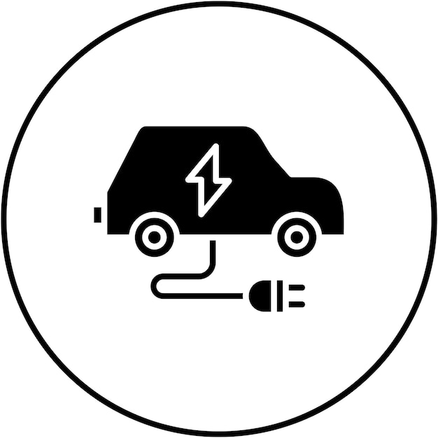 Imagen vectorial de icono de automóvil eléctrico Puede utilizarse para la energía nuclear