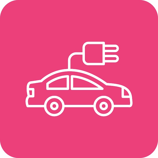 Imagen vectorial de icono de automóvil eléctrico Puede utilizarse para la energía renovable