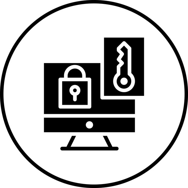 Imagen vectorial del icono de autorización de red Se puede utilizar para la creación de redes