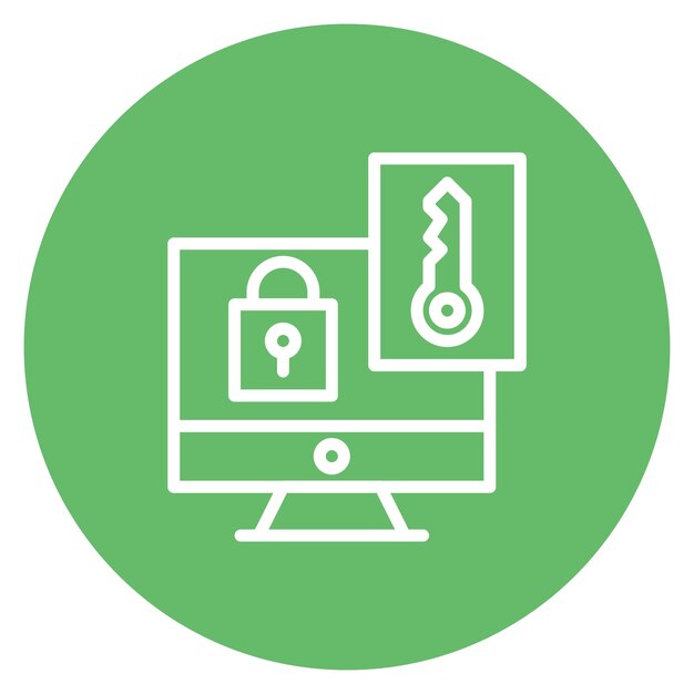 Imagen vectorial del icono de autorización de red Se puede utilizar para la creación de redes
