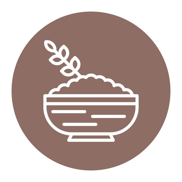 Imagen vectorial del icono de avena Se puede usar para el brunch