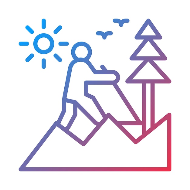 La imagen vectorial del icono de la aventura se puede utilizar para la planificación de vacaciones