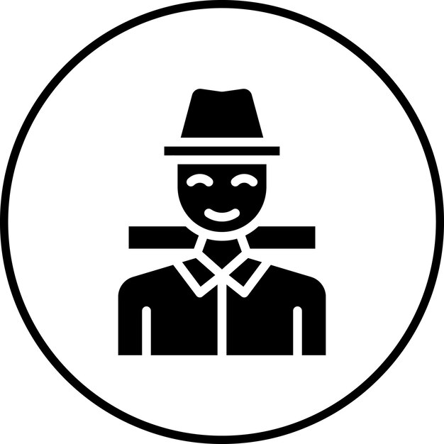 Imagen vectorial de icono de aventurero masculino Se puede usar para arqueología