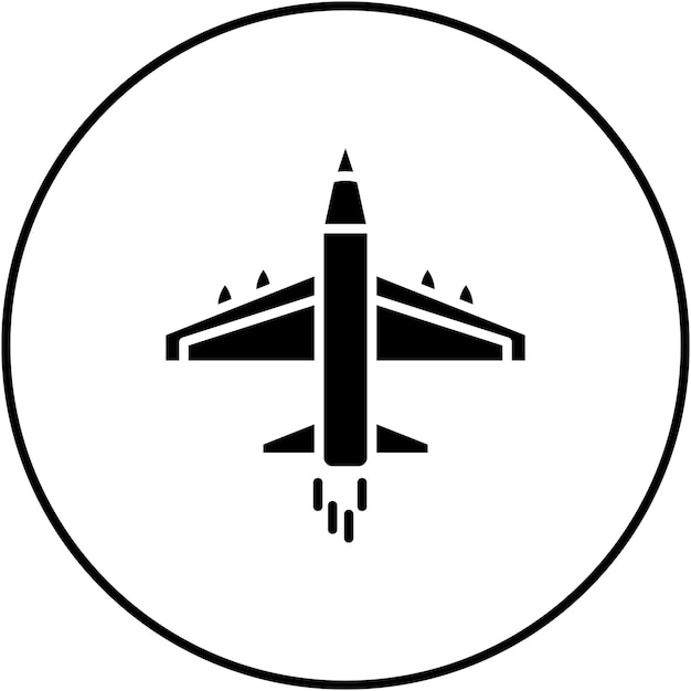 Imagen vectorial de icono de avión del ejército Se puede usar para militares