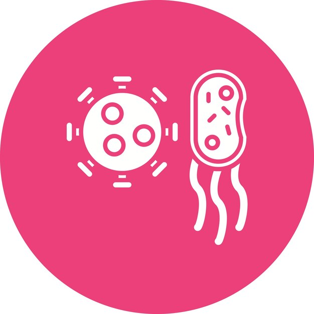 La imagen vectorial del icono de bacterias y virus se puede utilizar para la bioingeniería