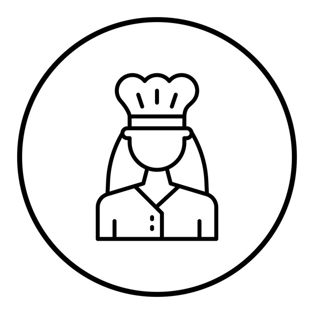 Imagen vectorial del icono de Baker Se puede usar para mujeres