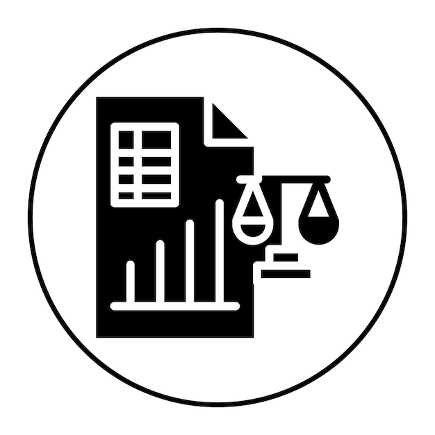 Imagen vectorial del icono del balance puede utilizarse para la auditoría empresarial