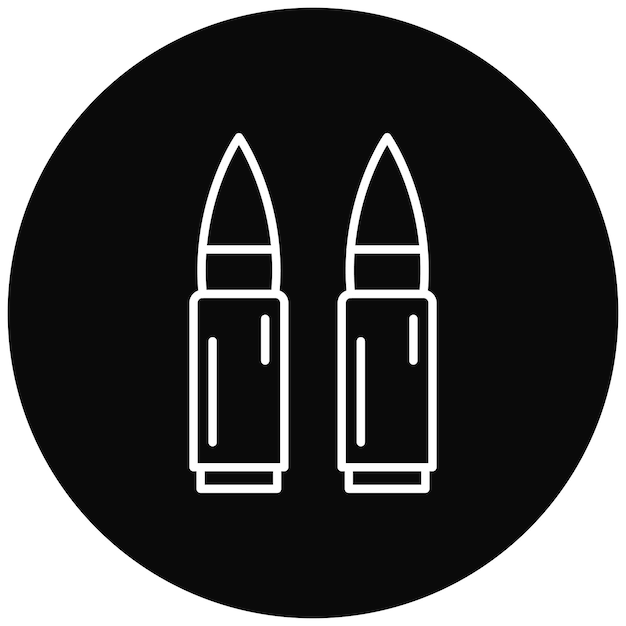 Imagen vectorial de icono de balas Se puede usar para militares