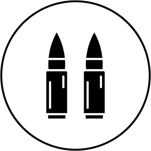 Imagen vectorial de icono de balas Se puede usar para militares