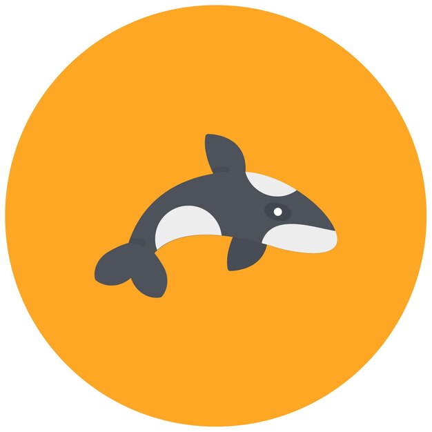 La imagen vectorial del icono de la ballena asesina se puede usar para In The Wild