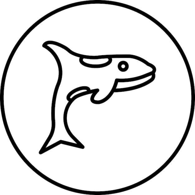 La imagen vectorial del icono de la ballena asesina se puede usar para la selva tropical