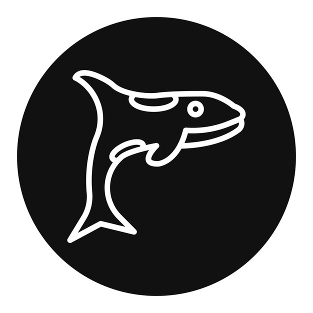 La imagen vectorial del icono de la ballena asesina se puede usar para la selva tropical