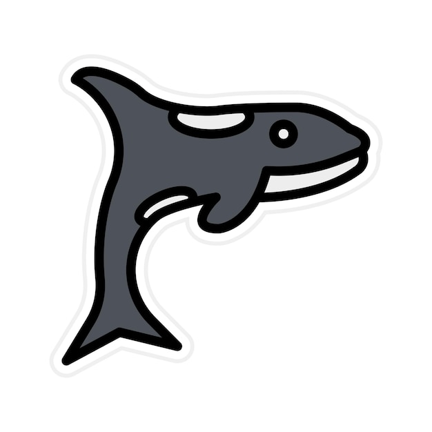 La imagen vectorial del icono de la ballena asesina se puede usar para la selva tropical