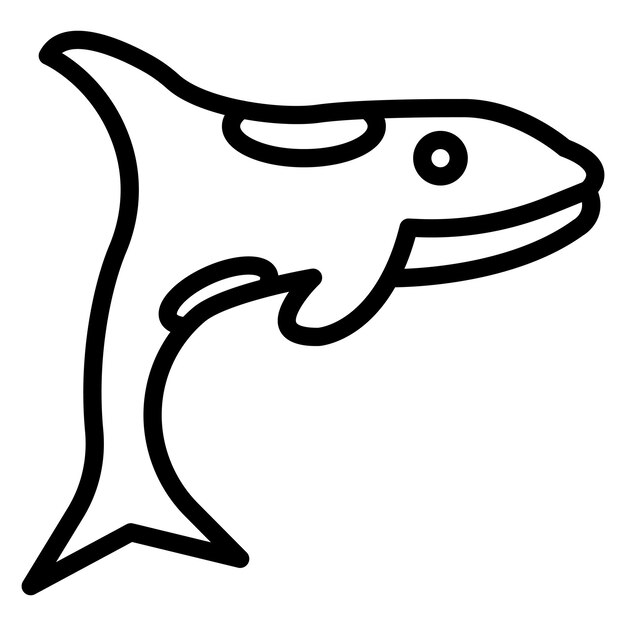 La imagen vectorial del icono de la ballena asesina se puede usar para la selva tropical
