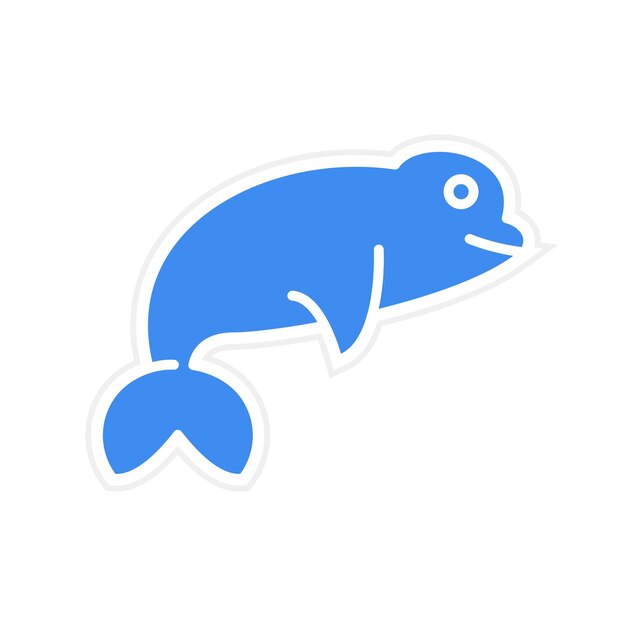 Vector la imagen vectorial del icono de la ballena beluga se puede usar para in the wild