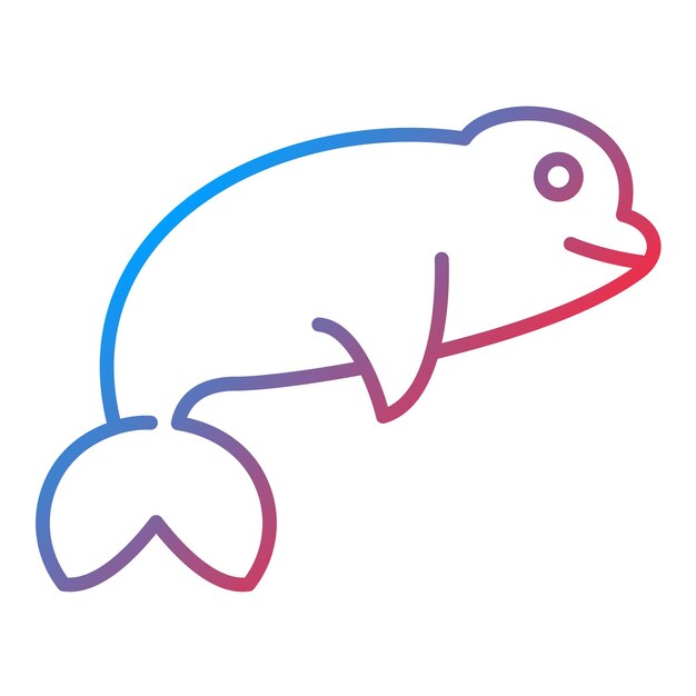La imagen vectorial del icono de la ballena beluga se puede usar para In The Wild