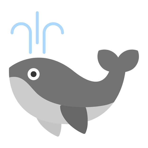 La imagen vectorial del icono de la ballena se puede utilizar para la línea costera