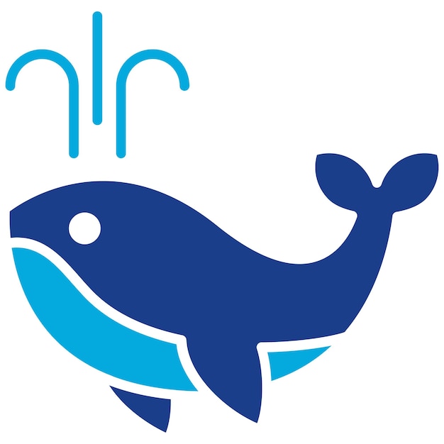 La imagen vectorial del icono de la ballena se puede utilizar para la línea costera