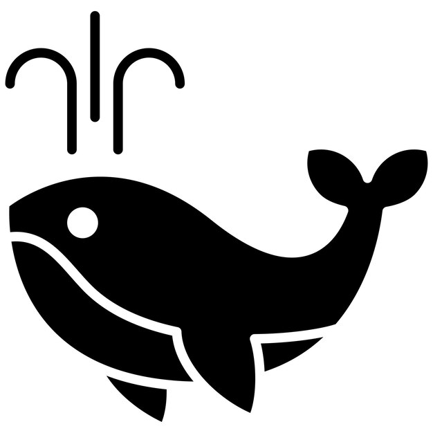 La imagen vectorial del icono de la ballena se puede utilizar para la línea costera