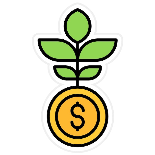 Imagen vectorial del icono bancario de inversión Se puede utilizar para invertir
