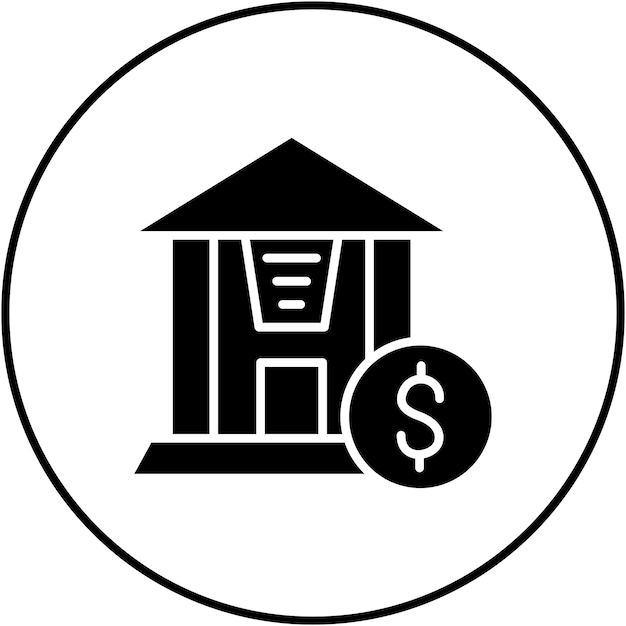 Imagen vectorial de icono bancario Se puede utilizar para negocios y oficinas